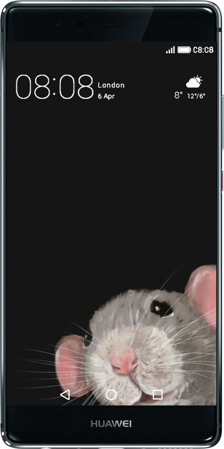 Силиконовый чехол The Peeking Rat для Huawei P9 - 6442u-347 изображение 