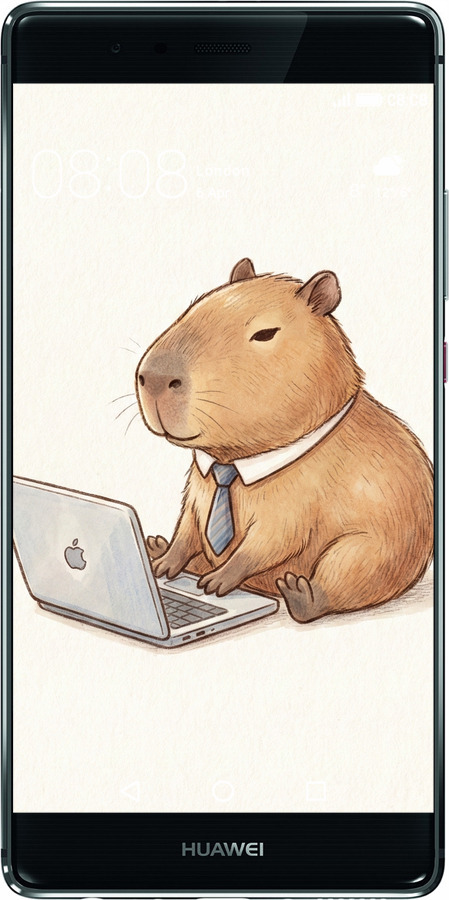 Силиконовый чехол Funny Capybara CEO Working для Huawei P9 - 6777u-347 изображение 