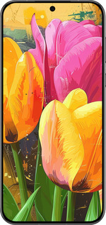 Силиконовый чехол Нарисованные тюльпаны для Huawei Pura 70 PRO - 5990u-3700 изображение 