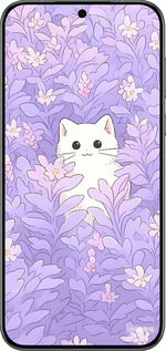 Силиконовый чехол Котик в цветах для Huawei Pura 70 PRO - 6390u-3700 изображение 