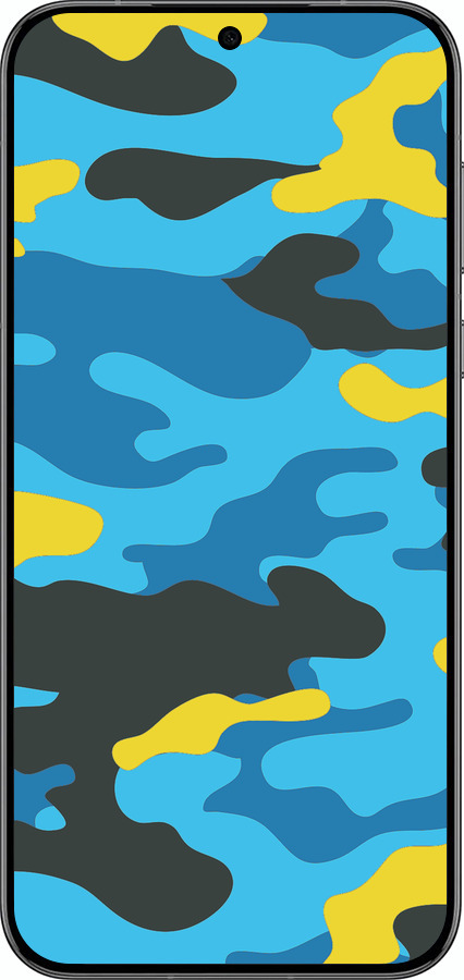 Силіконовий чехол Жовто-блакитний камуфляж для Huawei Pura 70 PRO - 1084u-3700 изображение 