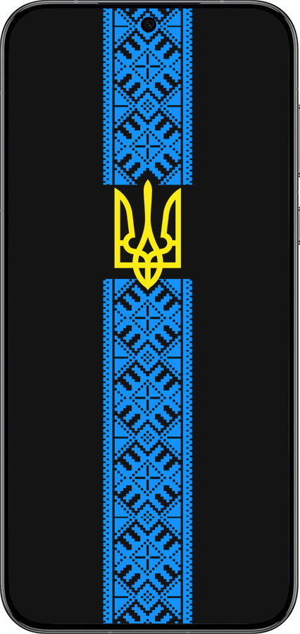 Силиконовый чехол Тризуб в вышиванке для Huawei Pura 70 PRO - 1158u-3700 изображение 