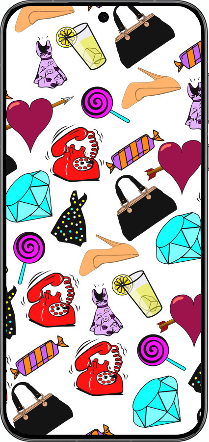 Силиконовый чехол stickers для Huawei Pura 70 PRO - 4757u-3700 изображение 
