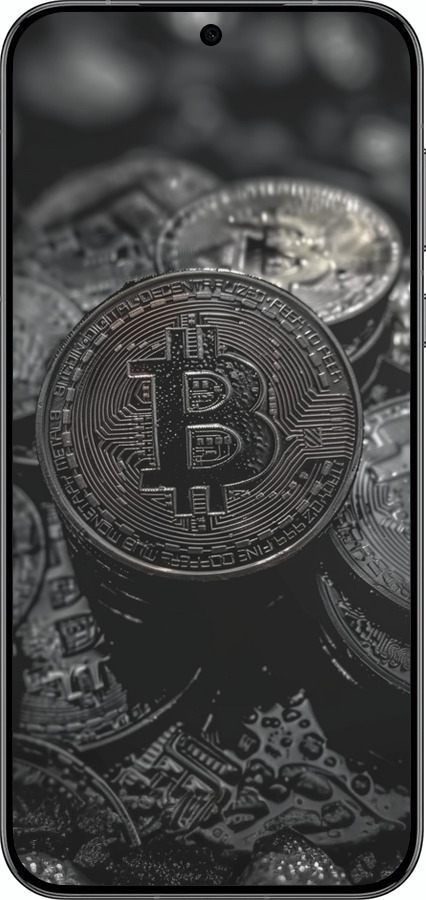 Силіконовий чехол Black Bitcoin для Huawei Pura 70 PRO - 6090u-3700 изображение 