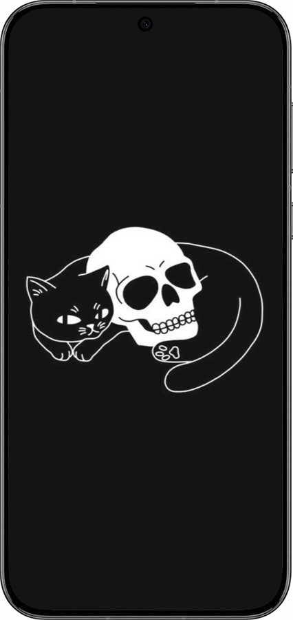 Силіконовий чехол Із зображенням кота та черепа для Huawei Pura 70 PRO - 6491u-3700 изображение 