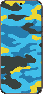 Силиконовый чехол Желто-голубой камуфляж для Huawei Pura 70 Ultra - 1084u-3704 изображение 