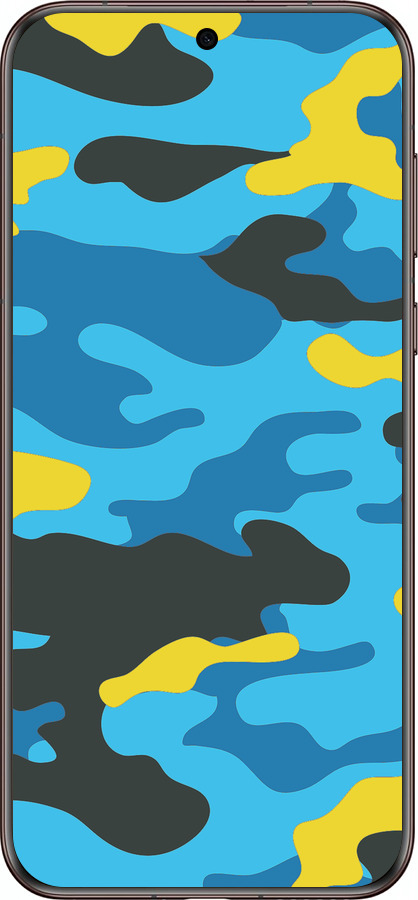 Силиконовый чехол Желто-голубой камуфляж для Huawei Pura 70 Ultra - 1084u-3704 изображение 