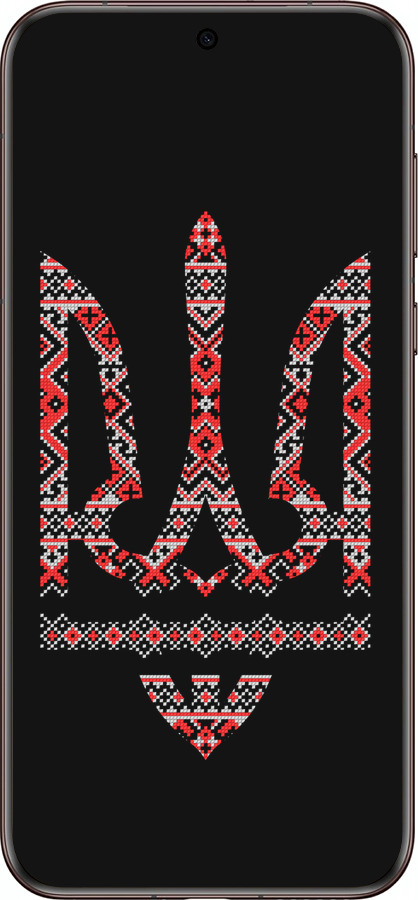Силіконовий чехол Герб - вишиванка на чорному фоні для Huawei Pura 70 Ultra - 1196u-3704 изображение 