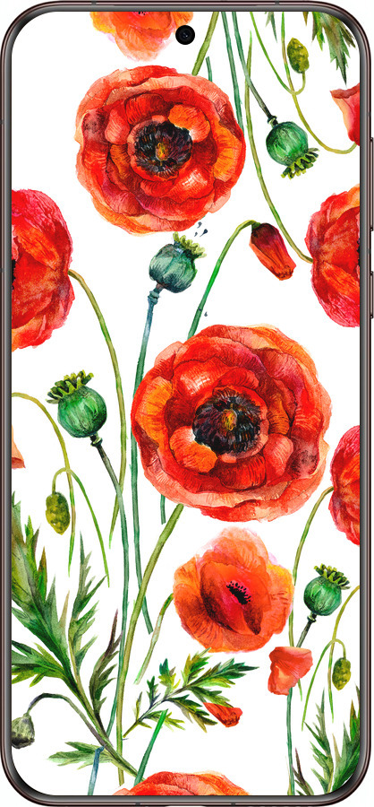 Силиконовый чехол Нарисованные маки для Huawei Pura 70 Ultra - 4278u-3704 изображение 