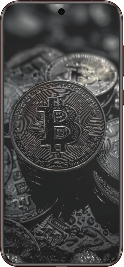 Силиконовый чехол Black Bitcoin для Huawei Pura 70 Ultra - 6090u-3704 изображение 