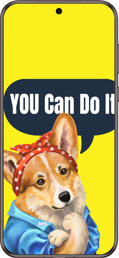 Силиконовый чехол чехол с корги You Can Do It для Huawei Pura 70 Ultra - 6184u-3704 изображение 