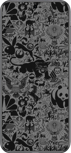 Силиконовый чехол Чёрно-серый стикер бомбинг для Huawei Pura 70 - 2432u-3703 изображение 