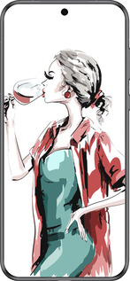 Силиконовый чехол Девушка с бокалом для Huawei Pura 70 - 4662u-3703 изображение 