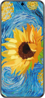 Силиконовый чехол Цветы желто-голубые для Huawei Pura 70 - 5308u-3703 изображение 