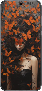 Силиконовый чехол Девушка с оранжевыми бабочками для Huawei Pura 70 - 5941u-3703 изображение 