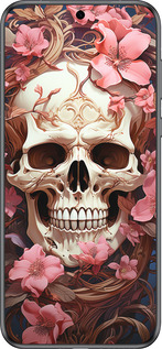 Силиконовый чехол Череп в розовых цветах для Huawei Pura 70 - 5965u-3703 изображение 