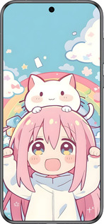 Силиконовый чехол Девочка аниме радуга для Huawei Pura 70 - 6304u-3703 изображение 