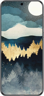 Силиконовый чехол Ночной пейзаж с лесом и горами для Huawei Pura 70 - 6493u-3703 изображение 