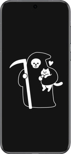 Силиконовый чехол Минималистичный арт: смерть и кошка для Huawei Pura 70 - 6529u-3703 изображение 