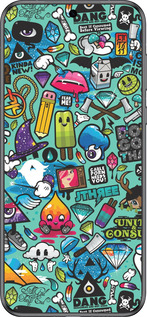 Силиконовый чехол Стикер бомбинг 1 для Huawei Pura 70 - 693u-3703 изображение 