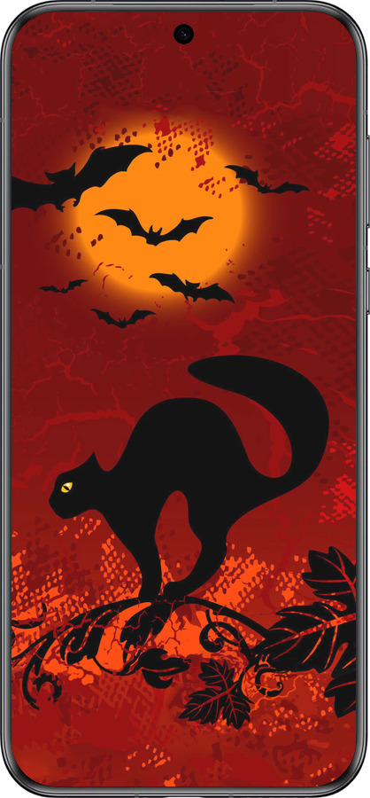 Силиконовый чехол Чёрная кошка под луной для Huawei Pura 70 - 1190u-3703 изображение 