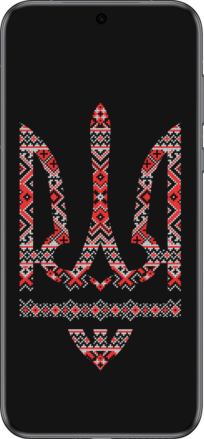 Силіконовий чехол Герб - вишиванка на чорному фоні для Huawei Pura 70 - 1196u-3703 изображение 