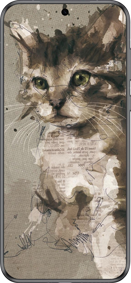 Силиконовый чехол Котёнок из пятен и линий для Huawei Pura 70 - 119u-3703 изображение 