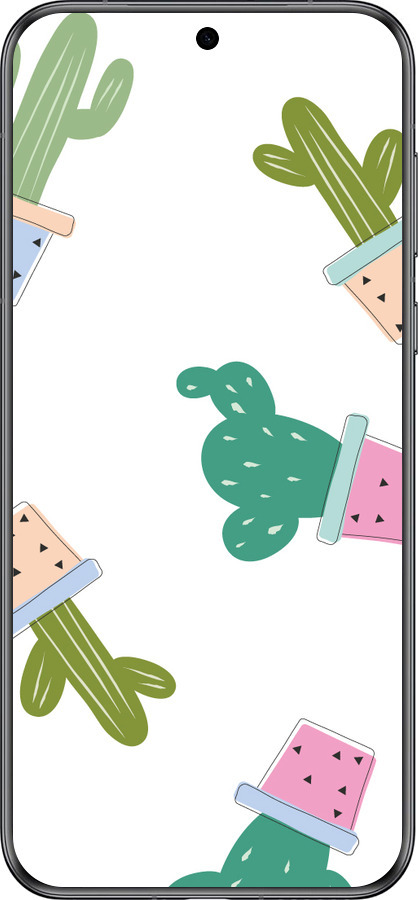 Силиконовый чехол Кактусы в горшочках для Huawei Pura 70 - 3968u-3703 изображение 