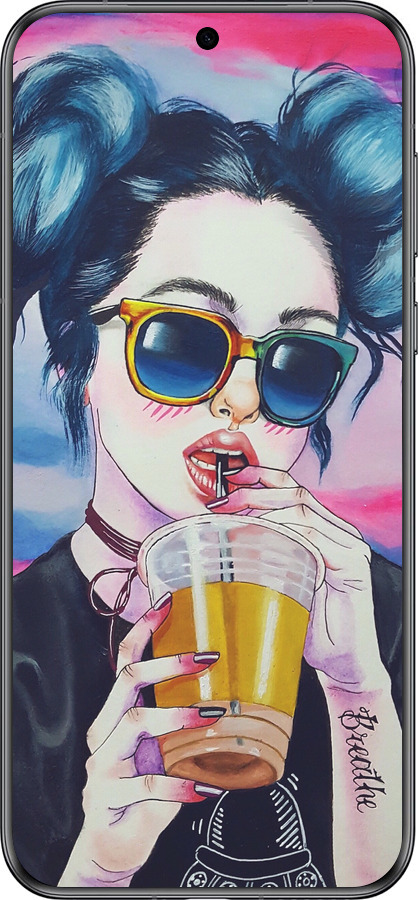 Силиконовый чехол Арт-девушка в очках для Huawei Pura 70 - 3994u-3703 изображение 