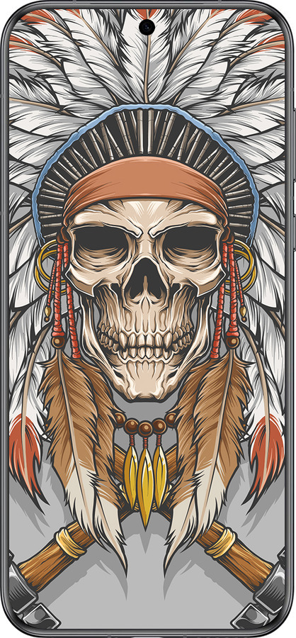 Силиконовый чехол Череп индейца для Huawei Pura 70 - 4032u-3703 изображение 