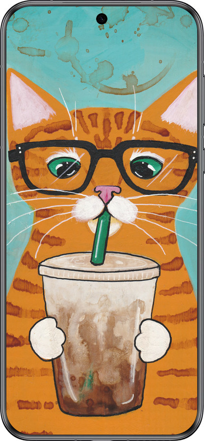 Силиконовый чехол Зеленоглазый кот в очках для Huawei Pura 70 - 4054u-3703 изображение 