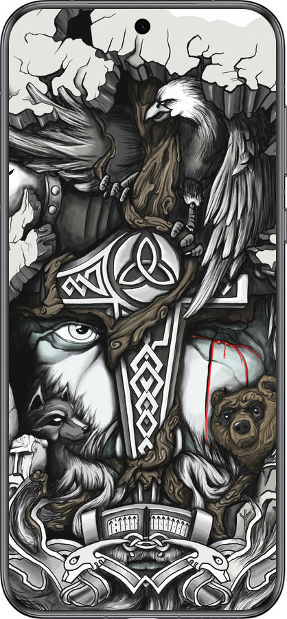 Силиконовый чехол Тату Викинг для Huawei Pura 70 - 4098u-3703 изображение 