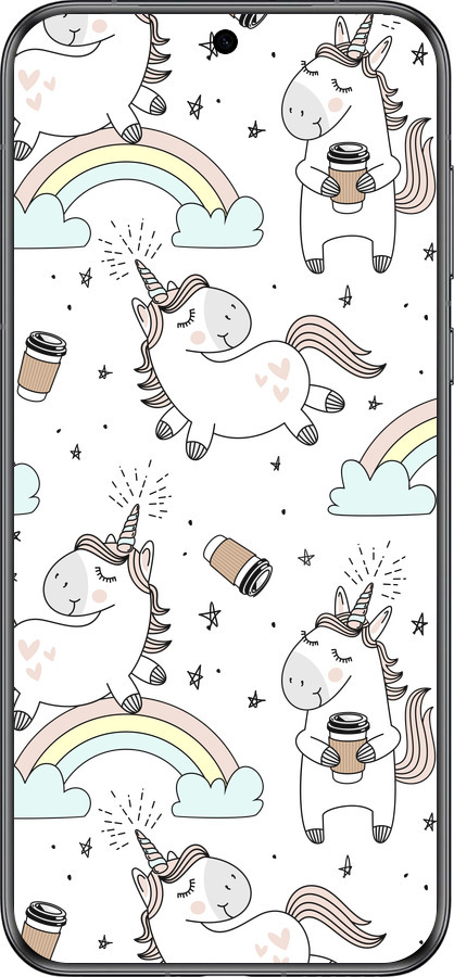 Силиконовый чехол Единорог и кофе для Huawei Pura 70 - 4661u-3703 изображение 