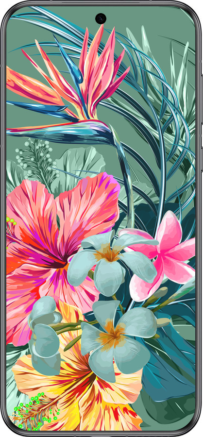 Силиконовый чехол Тропические цветы v1 для Huawei Pura 70 - 4667u-3703 изображение 