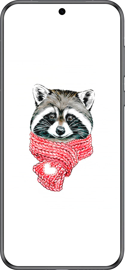 Силиконовый чехол Енот в шарфе для Huawei Pura 70 - 4688u-3703 изображение 