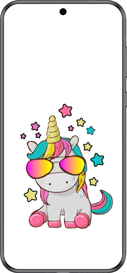 Силиконовый чехол Единорог в очках для Huawei Pura 70 - 4879u-3703 изображение 