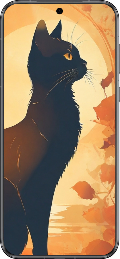 Силиконовый чехол Черная кошка v2 для Huawei Pura 70 - 5830u-3703 изображение 