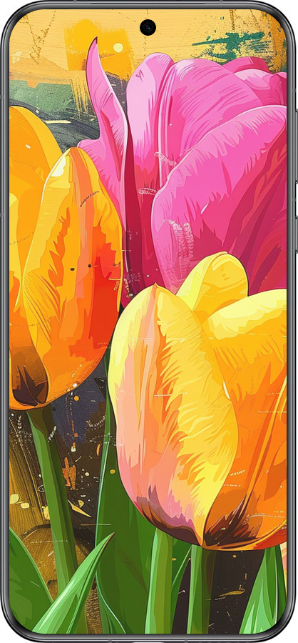 Силіконовий чехол Намальовані тюльпани для Huawei Pura 70 - 5990u-3703 изображение 