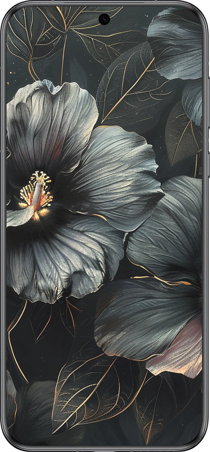 Силиконовый чехол Черные цветы для Huawei Pura 70 - 6031u-3703 изображение 
