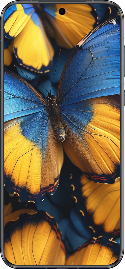 Силиконовый чехол Желто-голубые бабочки для Huawei Pura 70 - 6046u-3703 изображение 