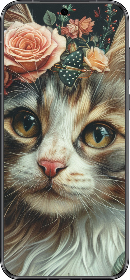Силиконовый чехол Cats and flowers для Huawei Pura 70 - 6069u-3703 изображение 
