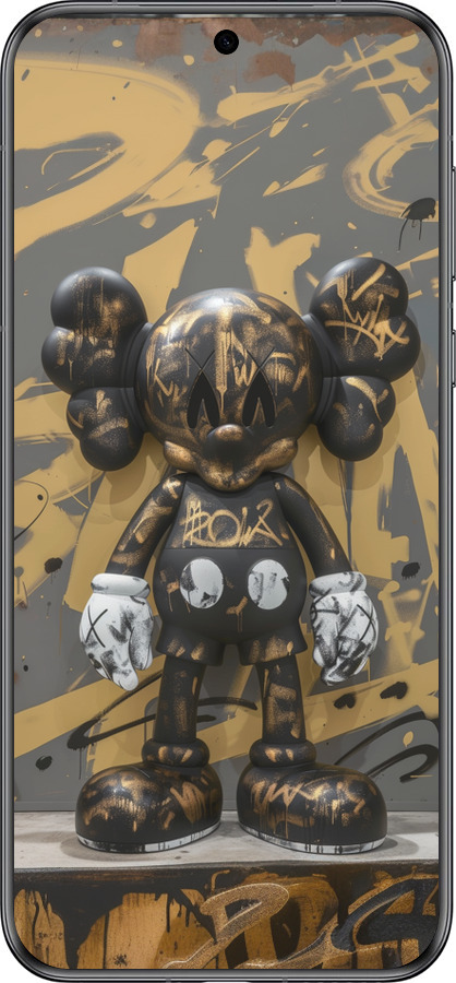 Силиконовый чехол Bronze kaws для Huawei Pura 70 - 6097u-3703 изображение 