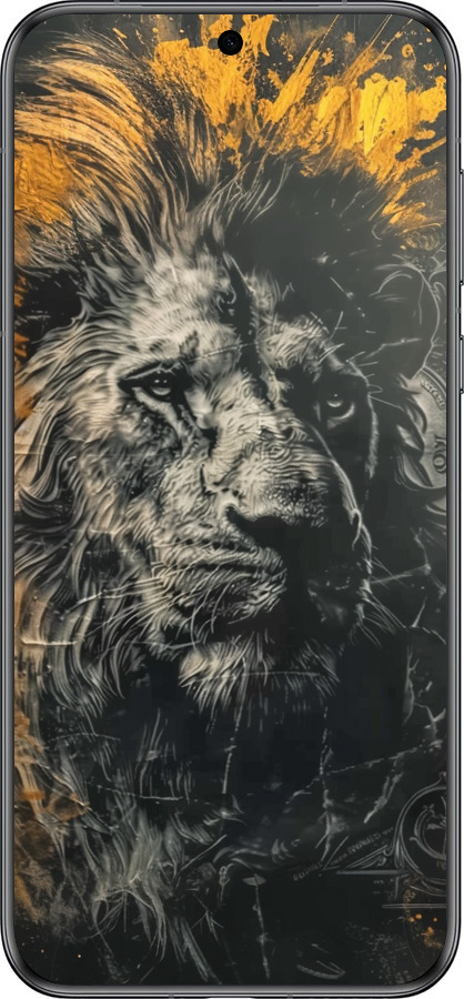 Силиконовый чехол Лев в золотых красках для Huawei Pura 70 - 6155u-3703 изображение 