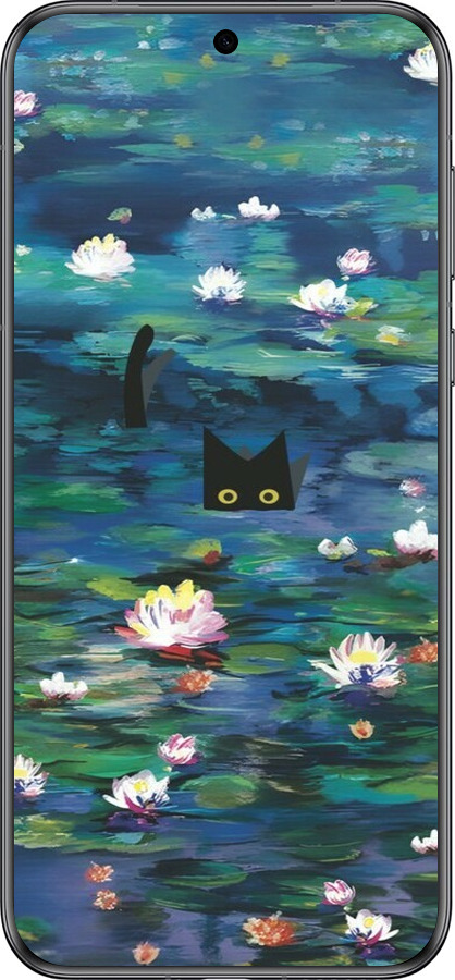 Силиконовый чехол із зображенням водяних лілій та кішок для Huawei Pura 70 - 6257u-3703 изображение 