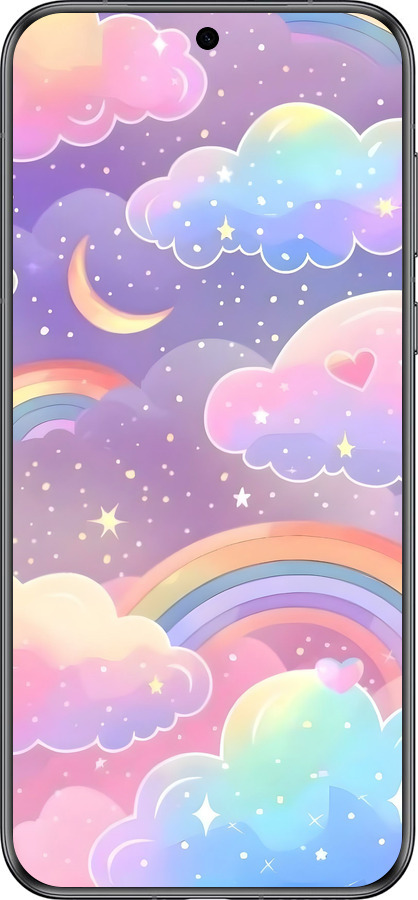 Силиконовый чехол Облака и радуга для Huawei Pura 70 - 6312u-3703 изображение 