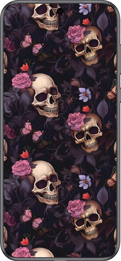 Силиконовый чехол Черепа и розы для Huawei Pura 70 - 6316u-3703 изображение 