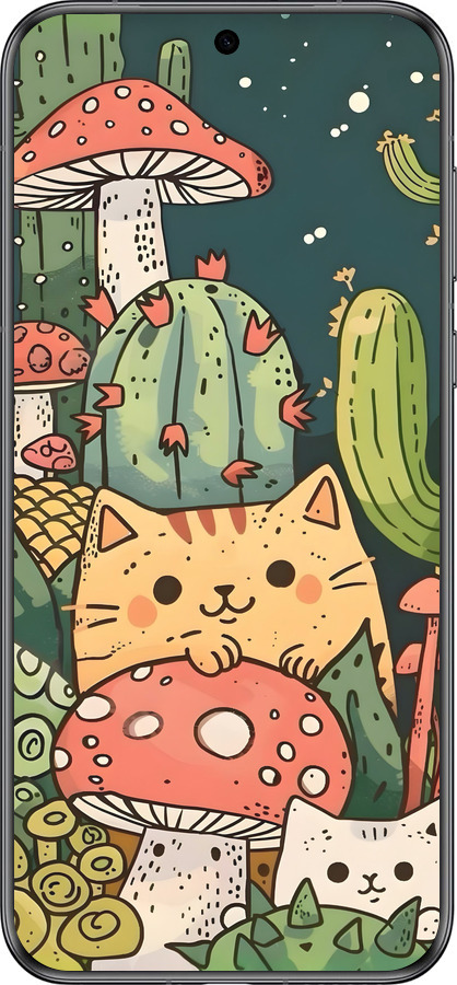 Силиконовый чехол Коты грибы для Huawei Pura 70 - 6321u-3703 изображение 