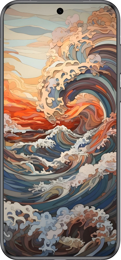 Силиконовый чехол Арт волны для Huawei Pura 70 - 6324u-3703 изображение 