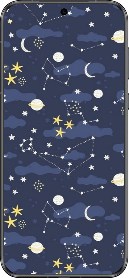 Силиконовый чехол Астрономический узор. Милый дизайн мультяшной вселенной для Huawei Pura 70 - 6446u-3703 изображение 