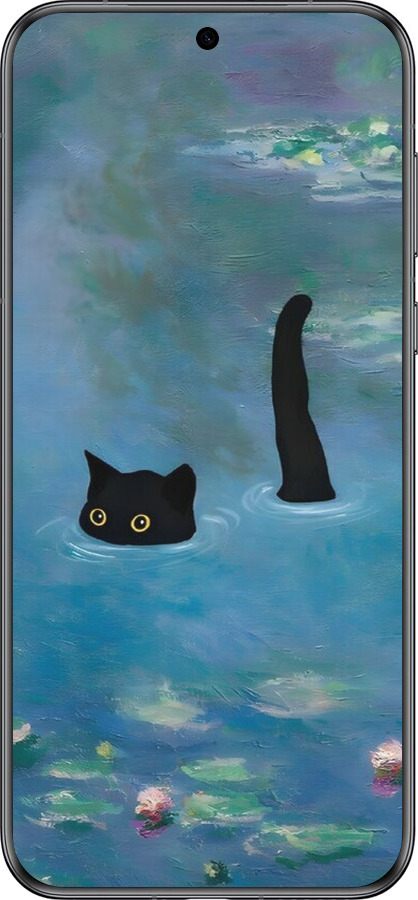 Силиконовый чехол С изображением кота и водяной лилии Monet для Huawei Pura 70 - 6519u-3703 изображение 